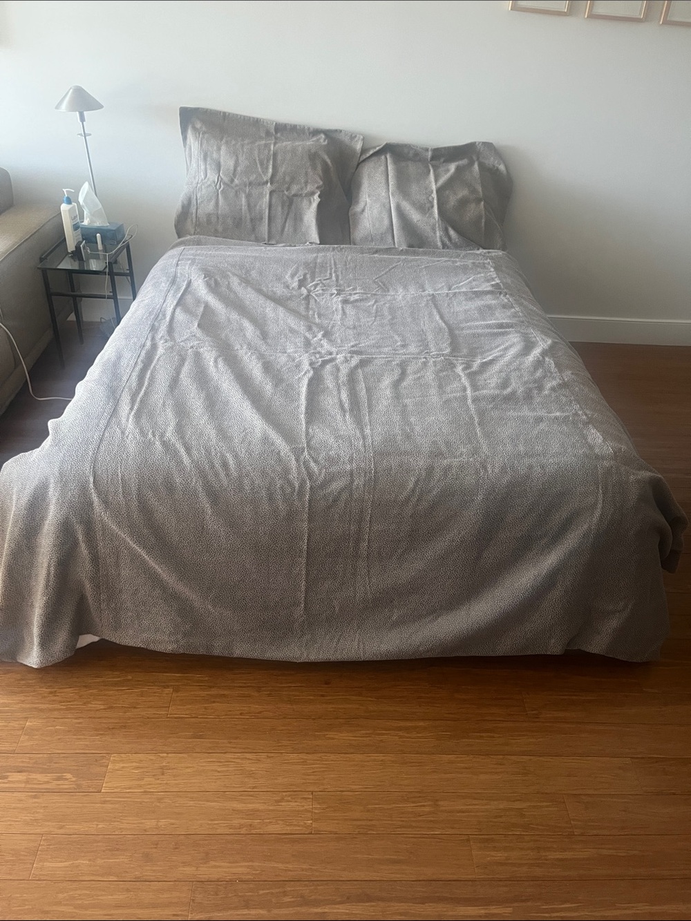 Green and Taupe Color Textured Duvet Cover Set ( Queen size)
